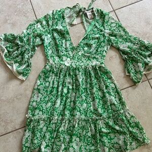 Flying Tomato Green and Cream Floral Top